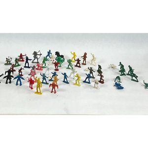 Vintage Mixed Lot Of 30 Plus Action Figures, Cowboys, & Army Men